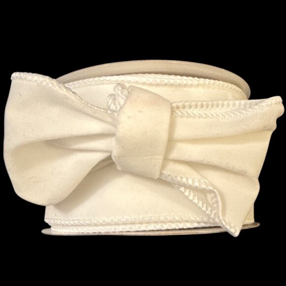 My Texas House 2.5 in 18-Ft White Velvet Ribbon Wreath Craft Wrapping - Picture 1 of 5